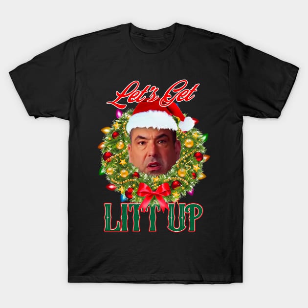 Let's Get Litt Up Funny Louis Litt up Ugly Christmas T-Shirt by TrikoCraft